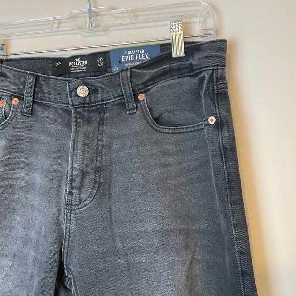 Hollister | Men's Epic Flex Vintage Straight Jeans Size 32x30 Gray Stretch - Picture 4 of 5